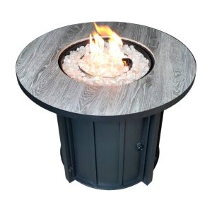 Faux Wood Tile Top Fire Pit