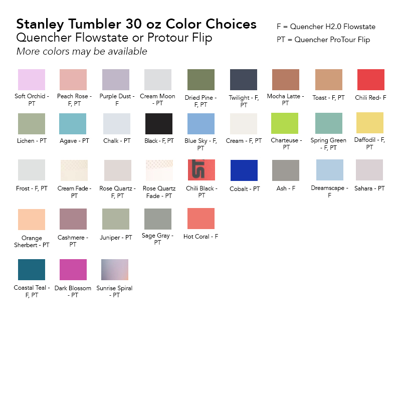 stanley 30 oz tumbler colors