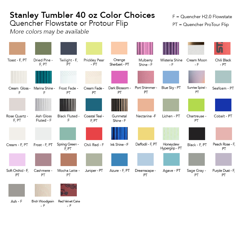 stanley 40 oz tumbler colors