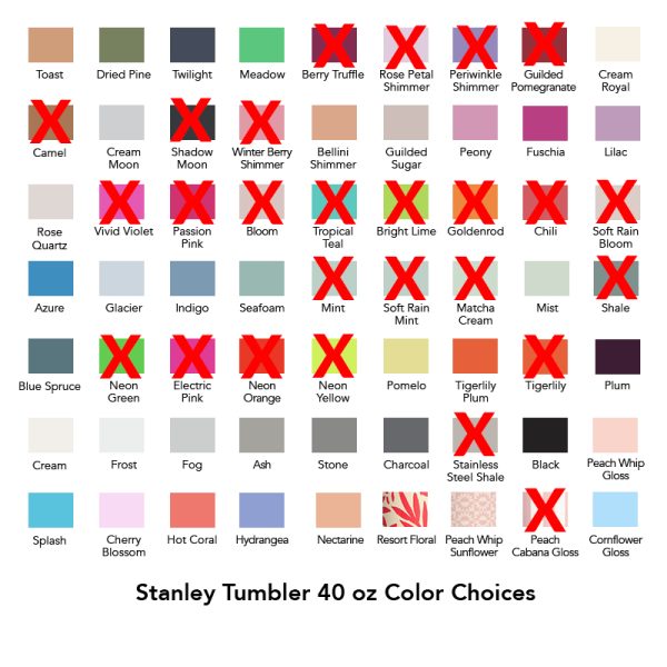 stanley 40 oz quencher colors