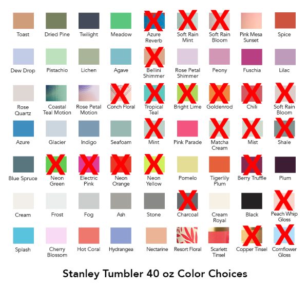 stanley 40 oz tumbler colors