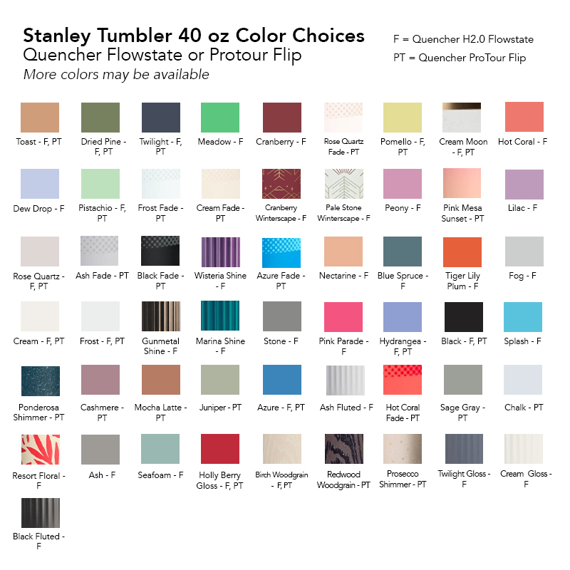 Stanley 40 oz tumbler colors