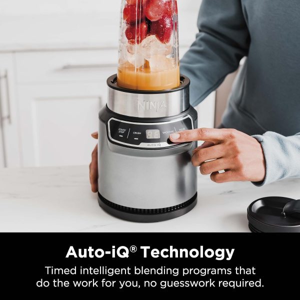 Ninja Nutri Pro Compact Personal Blender, Auto-iQ Technology, for Frozen Drinks, Smoothies, Sauces & More, with To-Go Cups & Spout Lids - Image 3