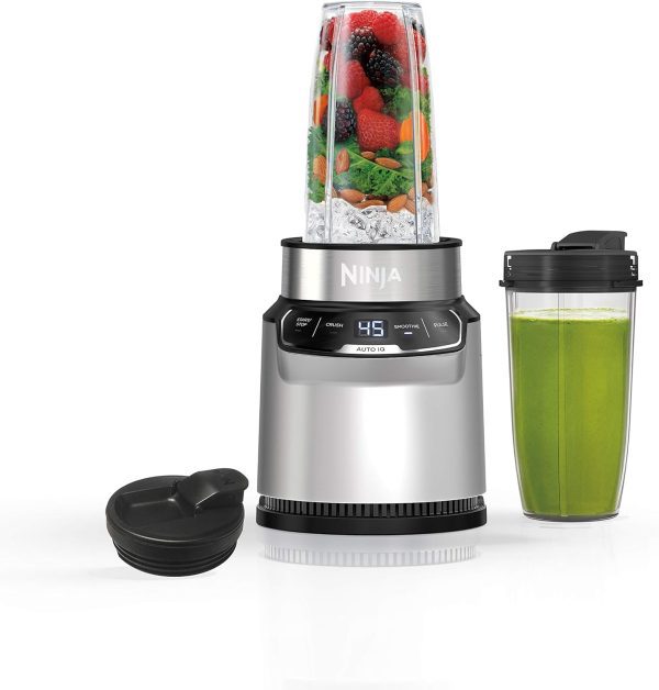 Ninja Nutri Pro Compact Personal Blender, Auto-iQ Technology, for Frozen Drinks, Smoothies, Sauces & More, with To-Go Cups & Spout Lids