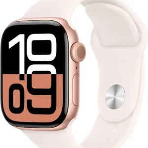 Apple Watch Series 10 (GPS) 42mm Aluminum Case with Light Blush Sport Band - S/M - Rose Gold