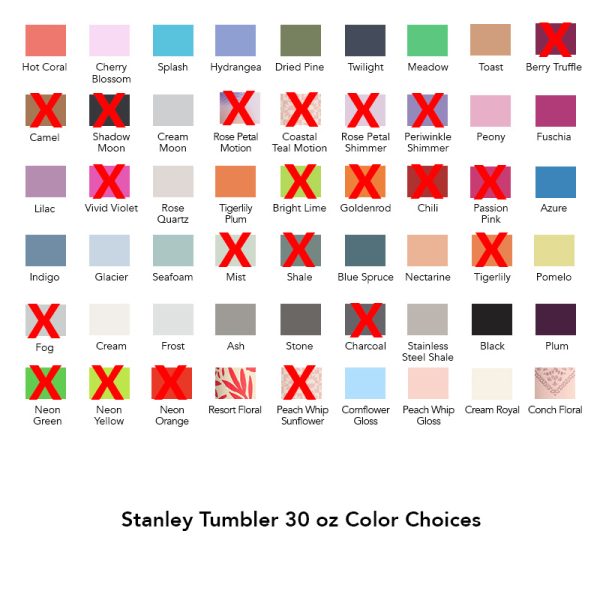 stanley 30 oz tumbler colors