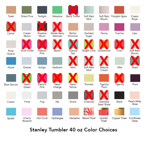 stanley 40 oz tumbler colors
